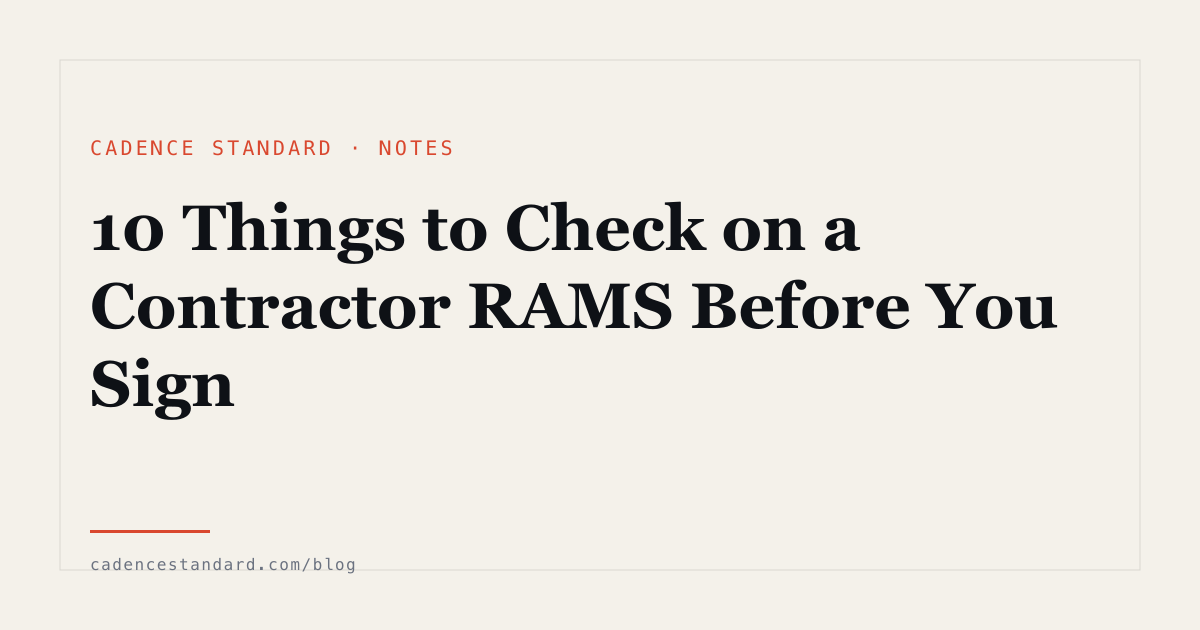 Editorial illustration for 10 Things to Check on a Contractor RAMS Before You Sign