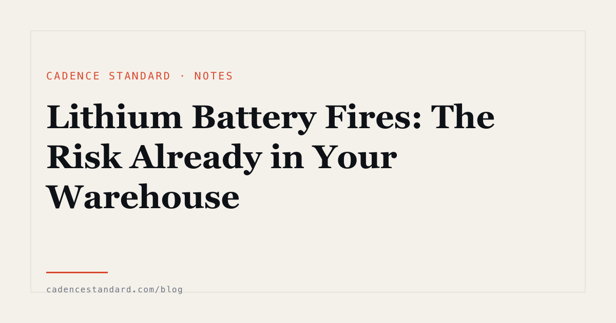 Editorial illustration for Lithium Battery Fires: The Risk Already in Your Warehouse
