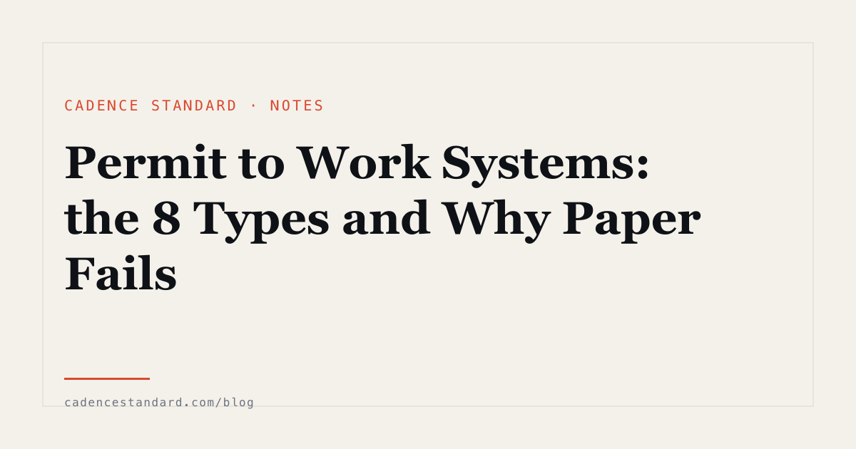 Editorial illustration for Permit to Work Systems: the 8 Types and Why Paper Fails