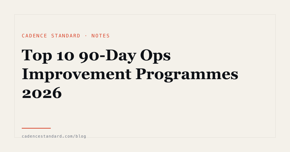 Editorial illustration for Top 10 90-Day Ops Improvement Programmes 2026