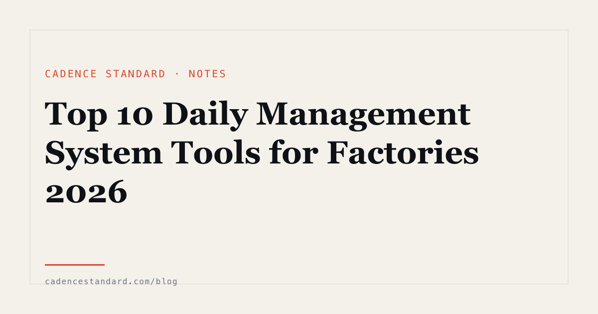 Editorial illustration for Top 10 Daily Management System Tools for Factories 2026